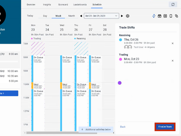 To trade the shifts: