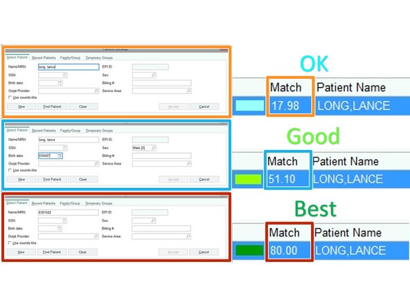 The more information you can include in the search the better.  The MRN is the best way to verify a patients record.
