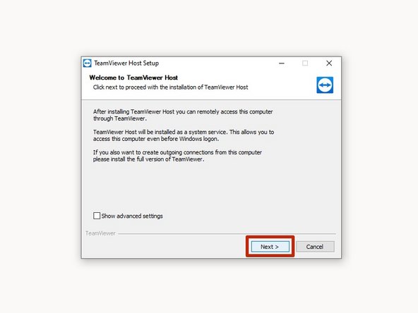 TeamViewer Host Setup will appear.