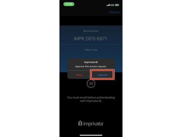 Open the Impravata ID app on your mobile phone: