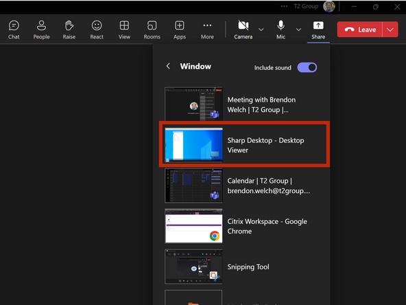 Select Sharp Desktop - Desktop Viewer