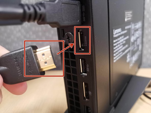 The primary monitor uses the HDMI connection.