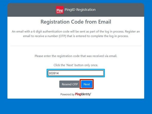 Check your mobile device for a 6 digit code from PingID" 