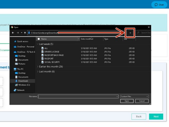 The location of your image will appear in the address bar.