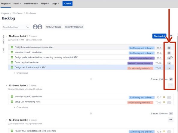 Story Points before refreshing