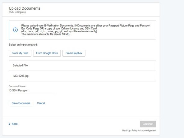 Be patient while the image is uploaded.  Depending on the speed of your connection, it can take a moment or two.