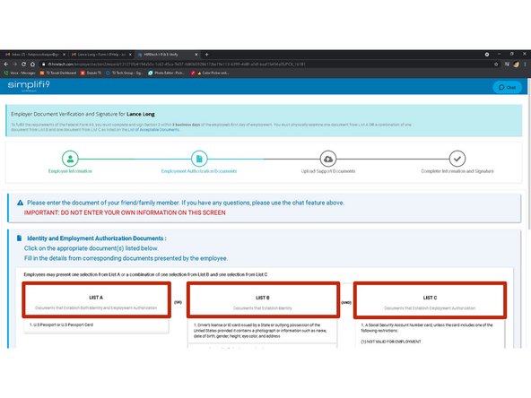 CLICK HERE if you need to review the acceptable documents.