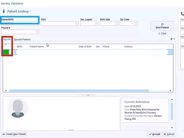EPIC: Searching for a Patient