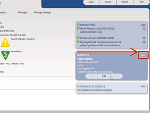 Adding and Editing a Patient's Address