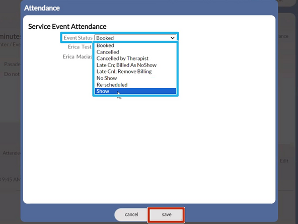  ONLY use the following Event Status Types: