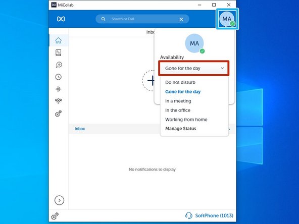 To adjust your Availability: