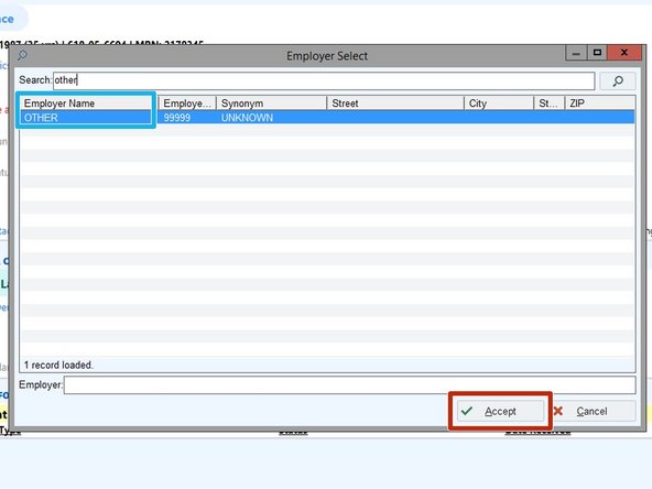 If the patient is Not Employed (Retired, Unemployed, Not Working) enter Not Employed.
