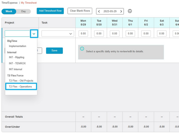 Projects are added by your supervisor.