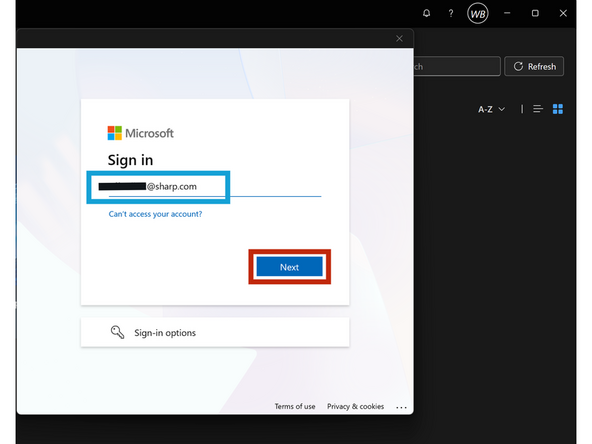Enter your Sharp Email