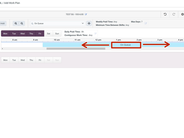 To move the Start and End time of the shift: