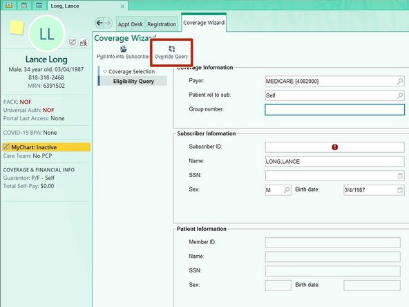 When RTE IS NOT available you must enter the insurance details manually.