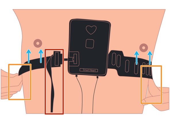 Slide your fingers under the sides of the SmartHeart® belt