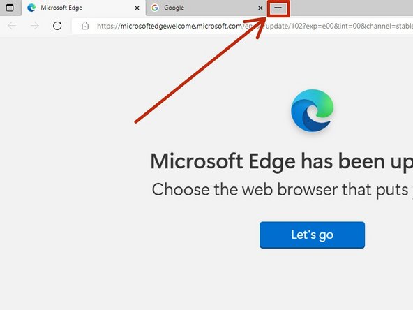 To open another browser tab: