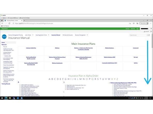 Scroll Down the page