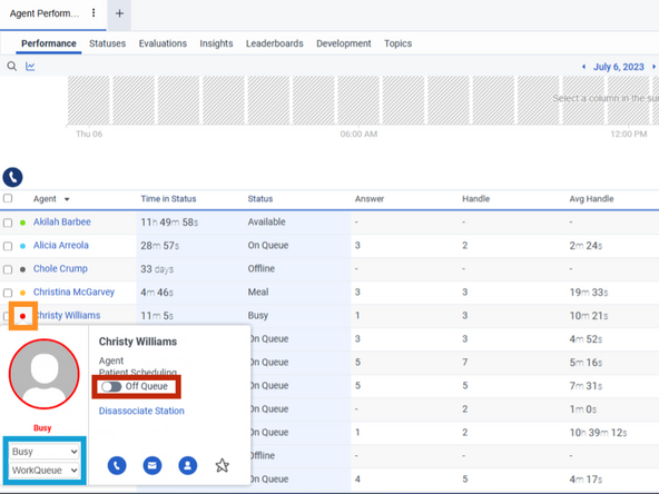 You will only be able to view agents that are part of your team.