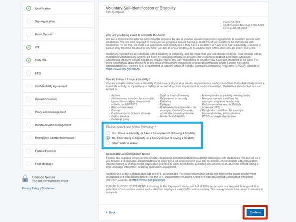 Identify of any Disability