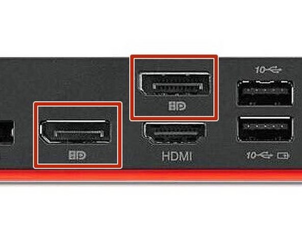 Connect the Display Port cable to the Docking Station