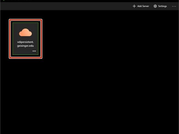 Double-click the Server