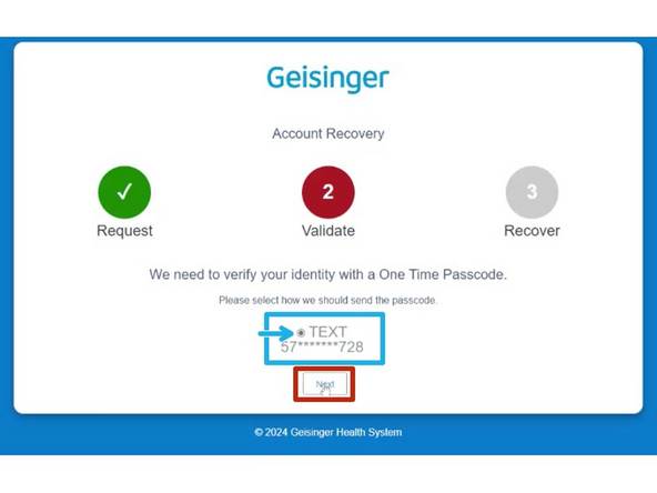 A One Time Passcode will be sent to your mobile phone.