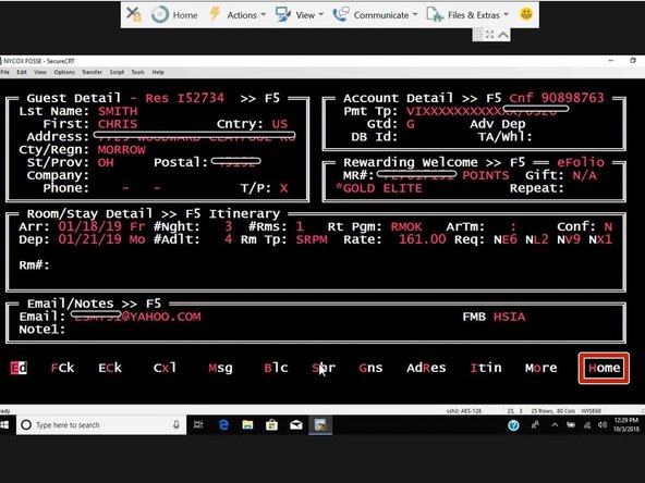 To return the main search screen: