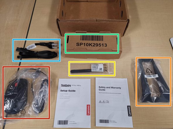 Refer to this key to identify each item.