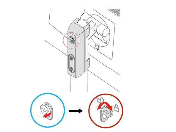 Lift the screw handle