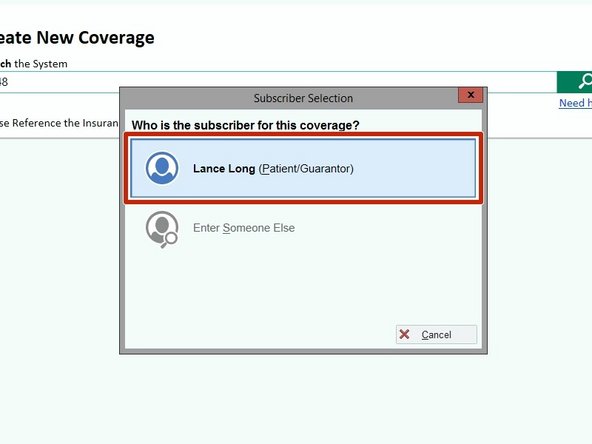 Verify that the coverage is for the patient.