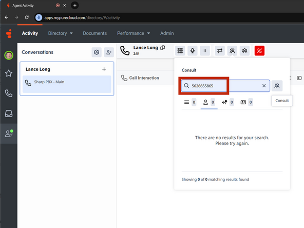 Enter the Organization and description or 10 digit phone number