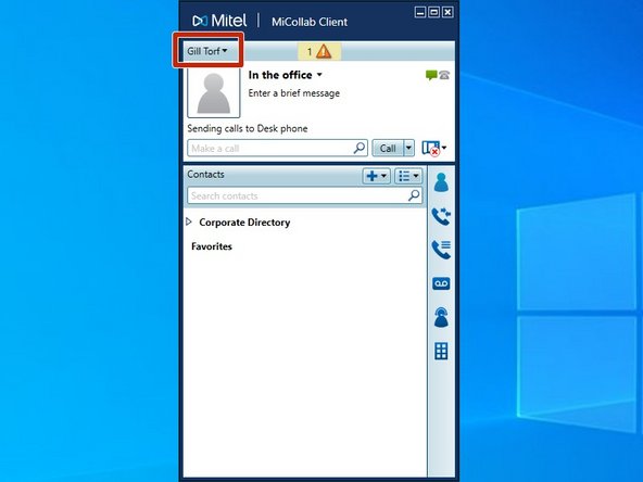 Click on your Username in the top left corner of the window.