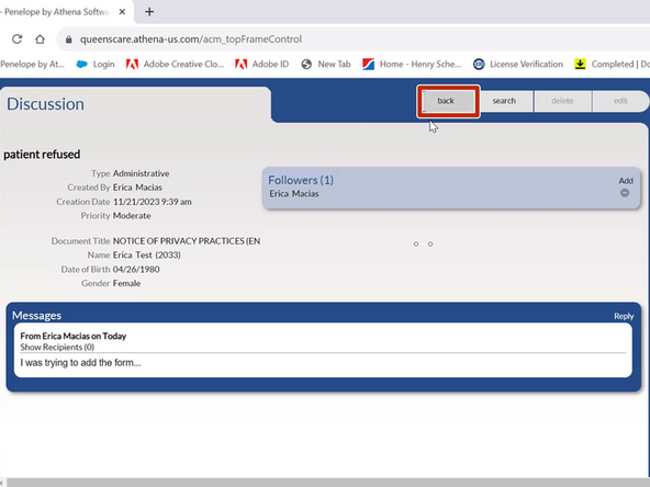 To go back to the Individual Profile: