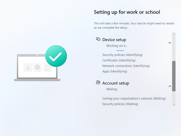 Your computer will reboot after completing a section.