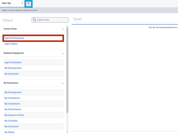 If a performance tab is already open: