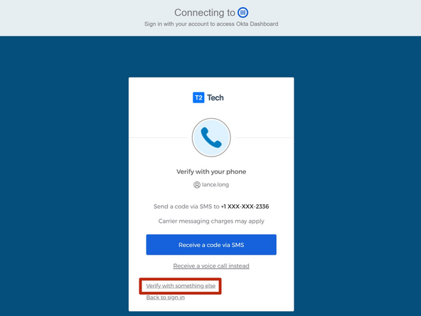 Select Verify with something else
