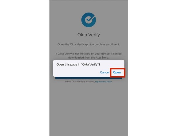 The Okta Verify app will need to be downloaded and installed on your mobile phone.