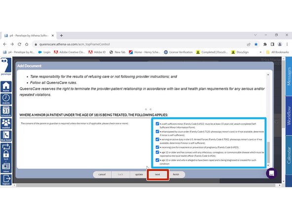 If your patient is a minor: