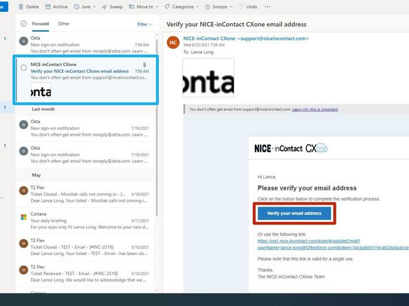 You would have received an email from Nice-inContact CXone.