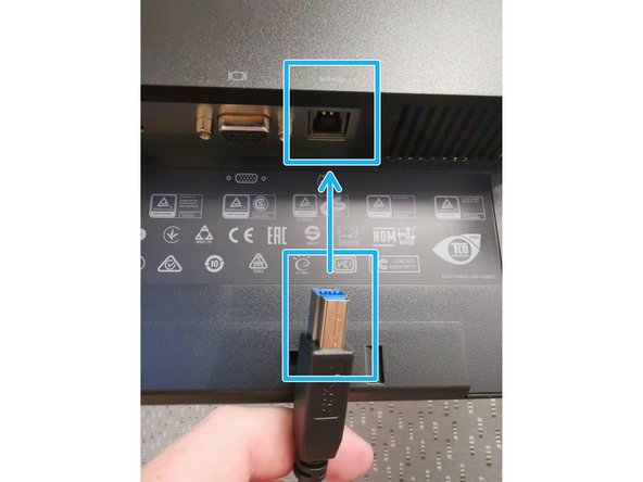 Connect the HDMI cable to the back of the monitor