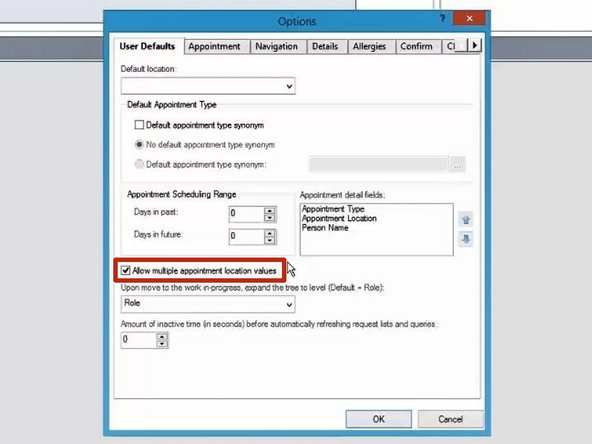 Check Allow multiple appointment location values