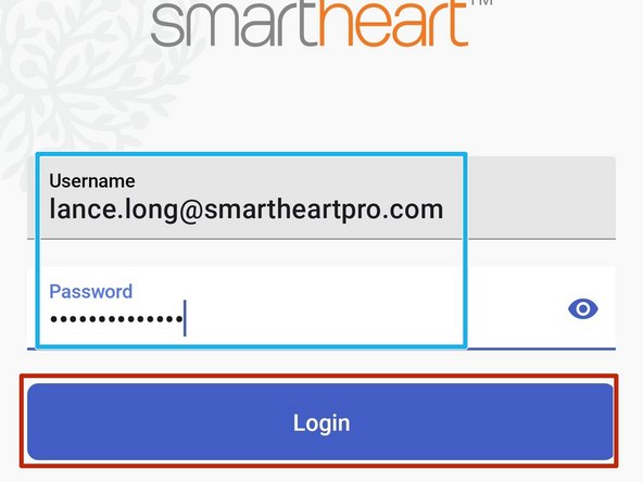 Enter the Email address and Password to your SmartHeart® account