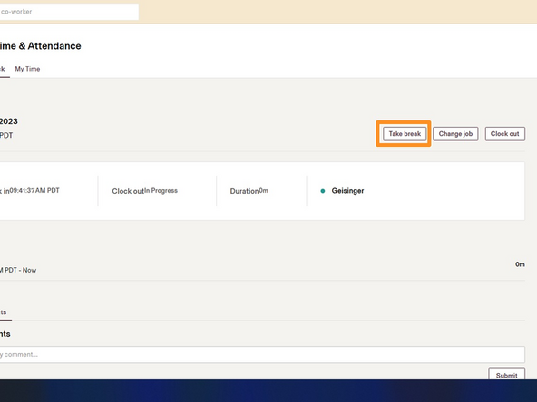 To take a Break or Lunch Break: