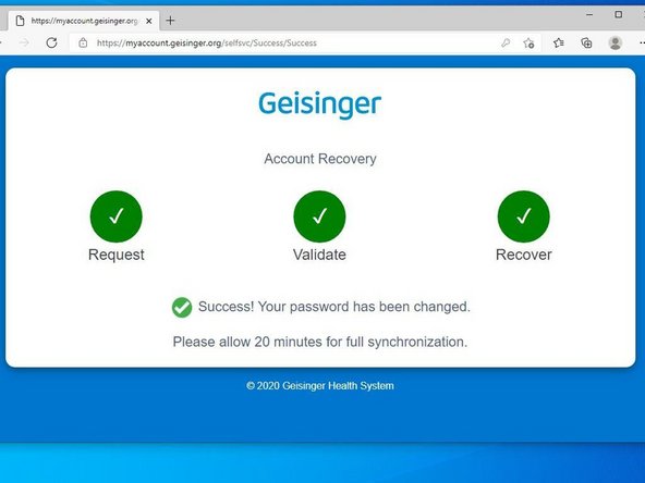 Once your password has been changed: