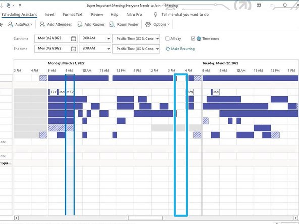 The schedules for all attendees will appear.