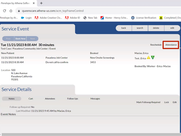 The Event  Status refers to the status of each Service Event (appointment) in Penelope. 