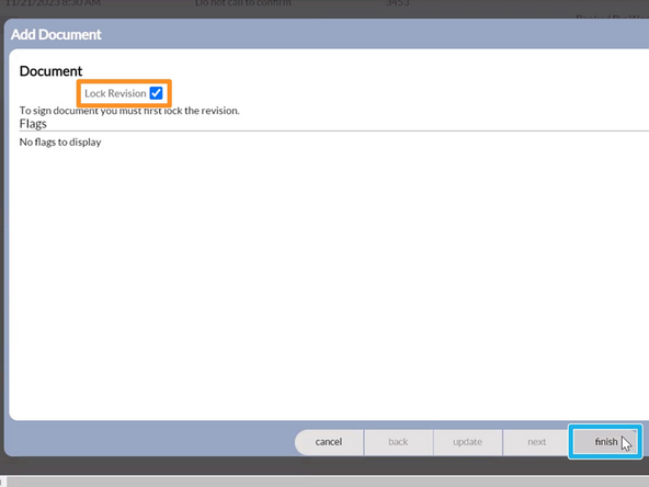 Ensure Lock Revision is checked
