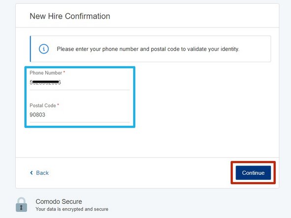 Enter your Phone Number and Zip/Postal Code to validate your identity